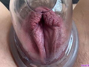 Wet pussy pumping extreme close up